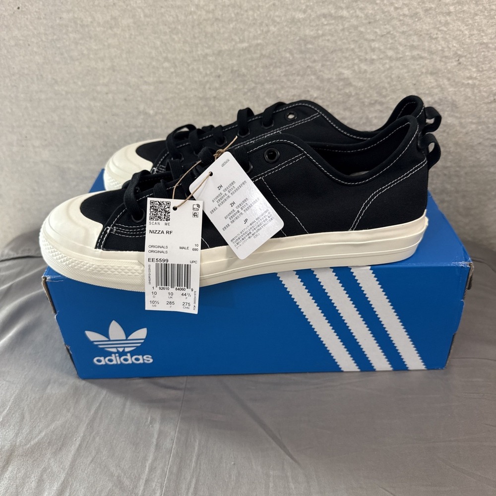 Adidas Originals Nizza RF Men's Sneakers Black Trainers Shoes Size 10.5 NEW